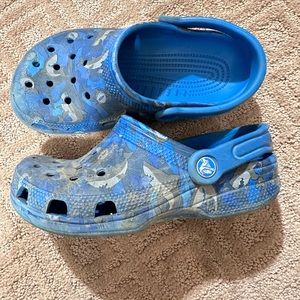 Blue camo crocs
